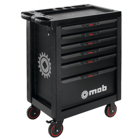 Mob Outillage – Servante d'atelier 9514133601 roulante noire – 6 tiroirs 25 kg chacun – Charge maximale 850 kg – Dimensions 770x690x970 mm - 133pcs