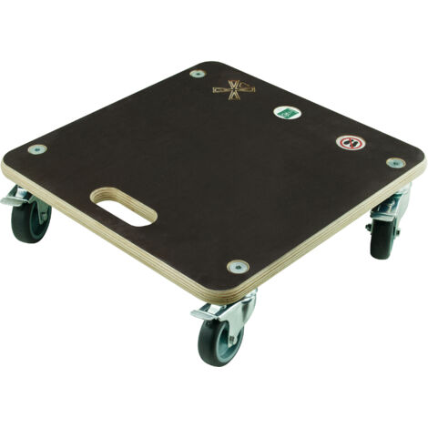Plateau roulant Swift 400x400 mm – Contreplaqué antidérapant 18 mm – 4 roues pivotantes 360° avec frein – Charge 200 kg – Poignée de transport – Léger 3,2 kg – Angles arrondis sécurisés