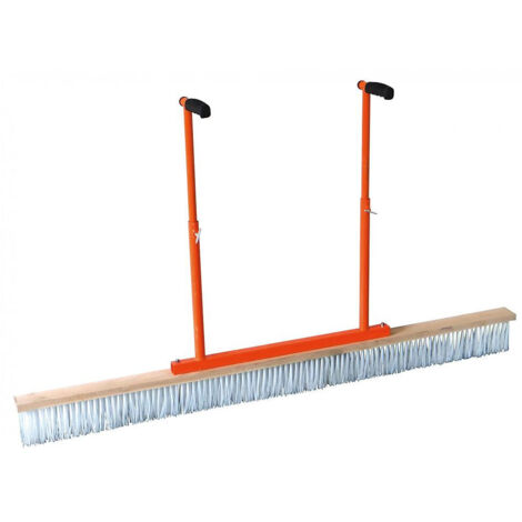 Mondelin – Balai à débuller 0,80 m pour finition de chape – Acier époxy, monture en bois – Fibre nylon 10 cm – Poignées réglables