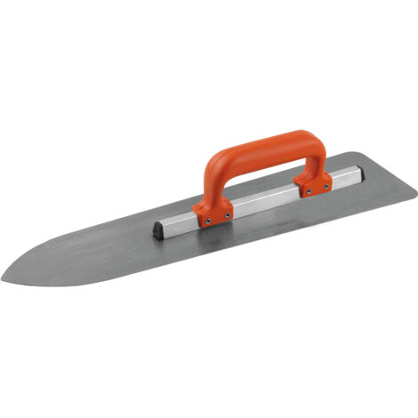 Platoir flamand acier trempé nickelé 70x12 cm avec étui de protection – Bout ogive, talon arrondi, poignée fermée en plastique