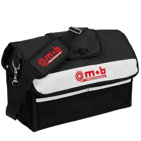 Mondelin – Boîte à outils textile pliable 38,5 x 19 x 17,5 cm – 13 L – 600 deniers indéchirable – Bandoulière amovible – Poignée grip bicolore