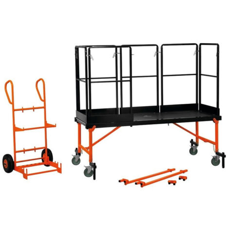 Mondelin – Plateforme modul'air complémentaire 190 x 60 cm – Hauteur ajustable 68 cm à 1 m – Hauteur de travail max 3 m – Contreplaqué antidérapant
