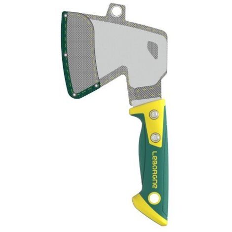 Leborgne – Hachette légère 0,48 kg – Lame inox 9 cm pour coupe précise – Manche ergonomique tri-matière avec grip anti-glissement