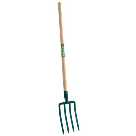 Leborgne – Fourche à bêcher 4 dents 30 cm – Manche en bois certifié PEFC – Pour sols durs et terrains accidentés – Douille triangulaire 8 mm