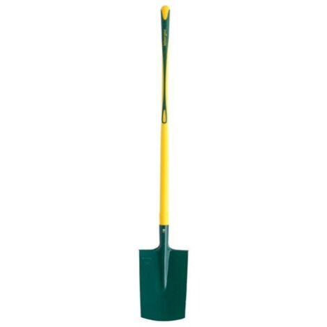 Leborgne – Bêche à rebord Duopro 28 cm – Manche pomme Novamax en fibres de verre – Lame nervurée pour terre dure – Ergonomique avec grip anti-glissement