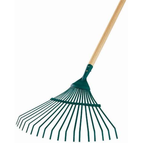 Leborgne – Balai à gazon fil plat 44 cm – 22 dents en fil plat pour ramassage efficace – Manche en bois certifié PEFC 100% – 373181