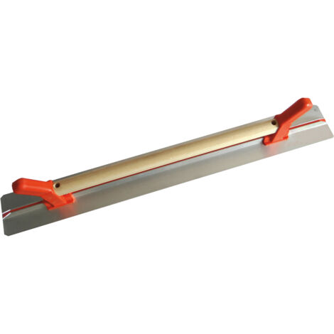 Règle à dresser 100 x 10 cm – Profil aluminium un côté lisse – Poignée bois et polypropylène – Outil de nivellement et de finition