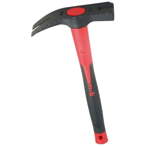 Mob Outillage – Marteau coffreur tête raclante – Manche tri-matière Nertech incassable – Tête en acier forgé pour béton et pierre – Usage professionnel