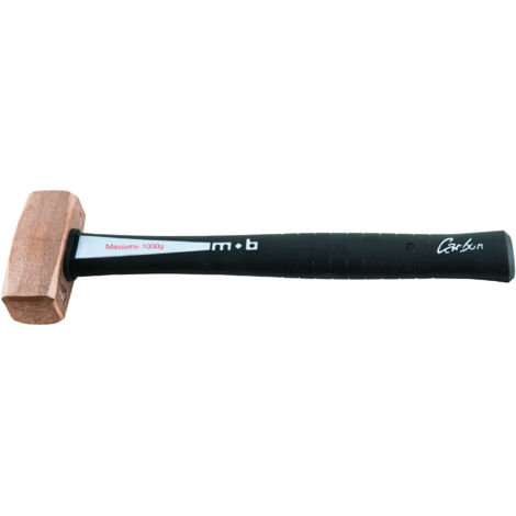 Massette en cuivre 100 % désoxydé au phosphore, tête chanfreinée 45°, antidéflagrante et conductrice, manche carbone 4 matières, précision professionnelle - Tête 8,2x3 cm