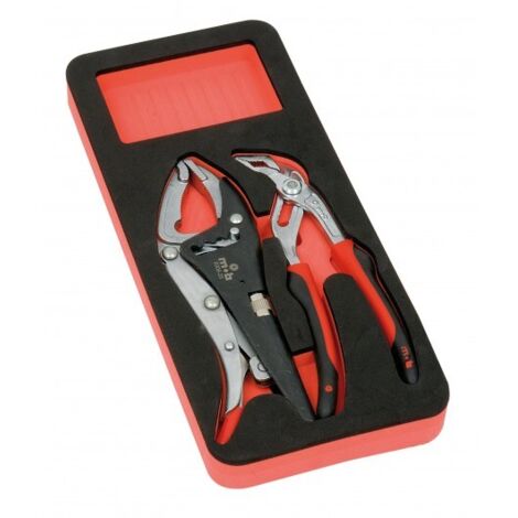 Mob Outillage – Coffret de 2 pinces étau et multiprise 240 mm – Manche bimatière ergonomique – Maintien ferme et précis – Module mousse haute densité