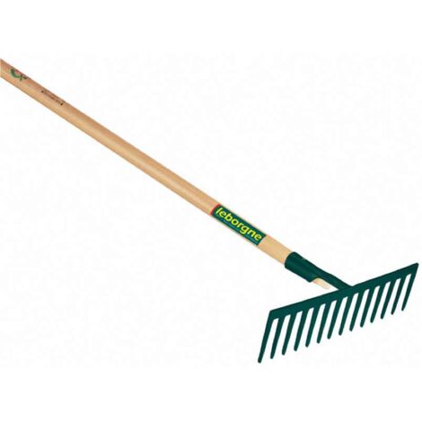 Leborgne – Râteau forgé 14 dents droites 35 cm pour nivelage précis – Douille renforcée – Dents trempées – 376141
