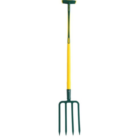 Leborgne – Fourche à bêcher douille 30 cm – 4 dents triangulaires 8 mm – Manche béquille Novagrip pour sols durs – Outil professionnel