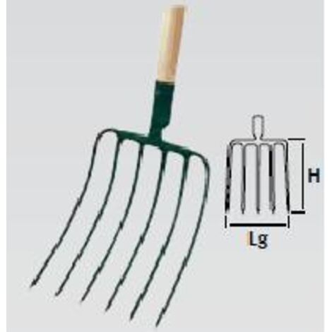 Leborgne – Louchet de pépiniériste 40 cm – Manche en bois certifié PEFC – Béquille tournée pour prise optimale – 6 dents robustes - e-315407