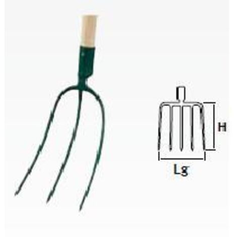 LEBORGNE Fourche à foin douille 3 dents - 30 cm - manche bois certifié PEFC 100% (1/2)