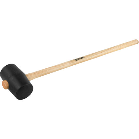 MAILLET BÉTONNIÈRE – Tête caoutchouc dur 90 Shores légèrement bombée – Manche frêne PEFC – Longueur 80 cm – Outil pour travaux béton et maçonnerie