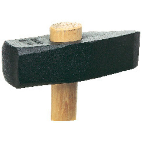Masse à Tranche avec Manche en Bois Frêne Européen, Tête en Acier Carbone C45E, Forgée et Traitée Thermiquement - 19 cm, Qualité Premium PEFC (1/4)