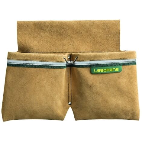 Leborgne – Porte outils bipoche en croûte de cuir – 2 poches indépendantes – Porte-tenaille intégré – Rivets métalliques pour durabilité