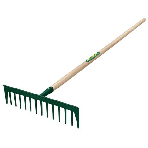 Leborgne – Râteau Bâtipro 153 cm – Manche en bois – Dents latérales renforcées – Pour ratisser et niveler