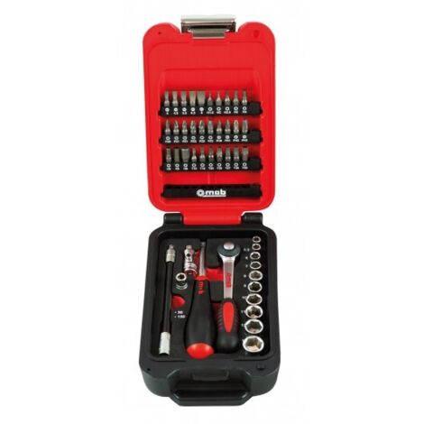 Mob Outillage – Coffret cliquet et douilles 1/4'' 46 pièces – Cliquet Premium 72 dents – Rallonge flexible 150mm – 9416046001 (1/5)