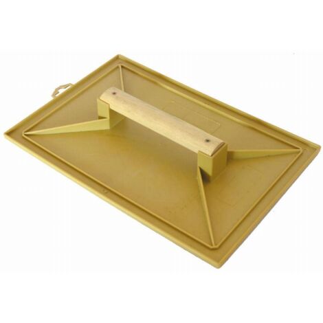 Mob Mondelin – Taloche plastique jaune 28x41mm – Poignée bois – Résistante aux chocs et à l'abrasion – Pour travaux de finition