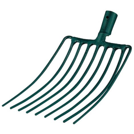 Leborgne – Fourche à fumier 9 dents acier forgé – Dents extérieures surélevées pour maintenir cailloux – 424350