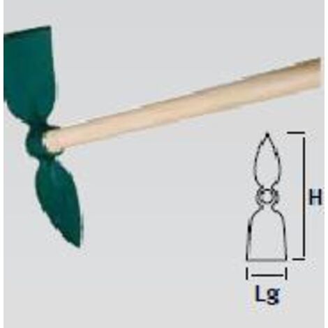 Serfouette forgée Duopro – panne et langue, manche bois 130 cm - leborgne (1/10)