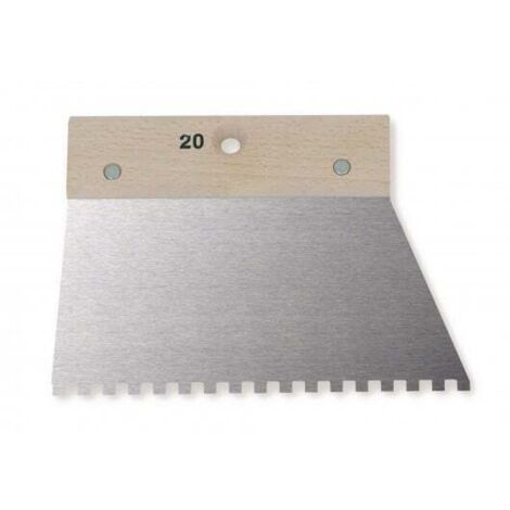 MONDELIN - Spatule à colle 20 cm dents carrées - 200 mm - 4 x 2,5 x 2,5 mm