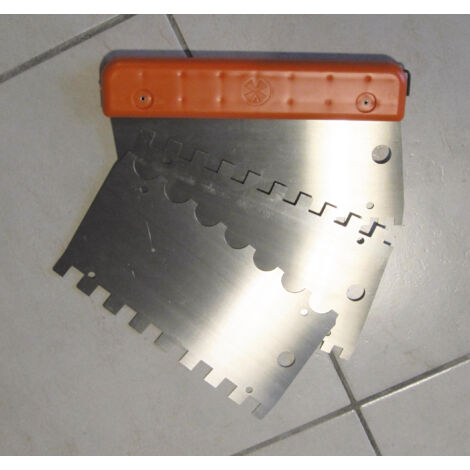 Kit peigne à colle - 1 monture et 6 lames interchangeables - Encollage de carreaux - Mondelin (1/5)