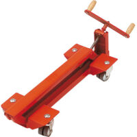 Patin élévateur de meuble avec cric – Capacité 240 kg – Hauteur réglable 8 à 15 cm – 4 roues pivotantes double galet – Acier avec peinture époxy – Manivelle démontable – Accessoire en option