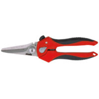 Mob Outillage – Cisaille à tôle droite 210 mm – Lames en acier inoxydable – Taillant à stries anti-glisse – Coupe nette plastique, tôle fine, cuir
