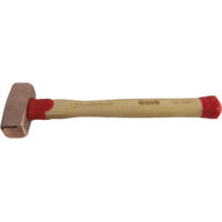Massette en cuivre avec manche Hickory – Tête 100 % cuivre désoxydé au phosphore – Antidéflagrante et conductrice – Densité 8,9 g/cm³ – Tête 8,6 x 3,4 cm