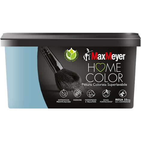 MaxMeyer Idropittura Colorata Superlavabile per Interni, Lake, 2.5L