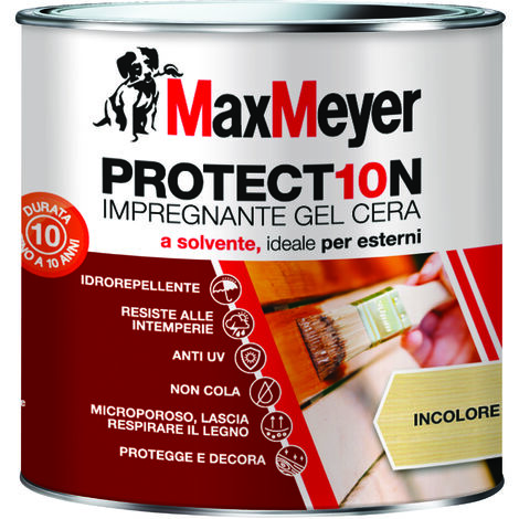 MaxMeyer PROTECT10N, Impregnante a Solvente per Esterni, Incolore, 0.75L