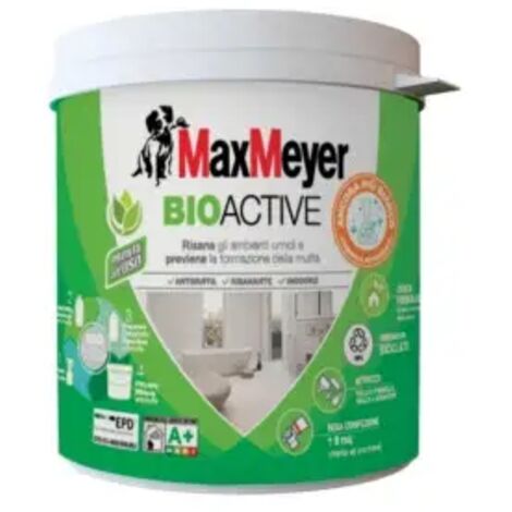 MaxMeyer BIOACTIVE A+, Idropittura Antimuffa per Interni, Bianco, 0.75L