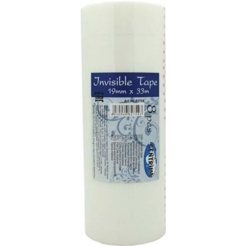 Cinta adhesiva invisible de oficina 19 mm x 33 m (8 unidades) 82754