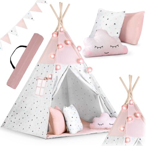 Tienda tipi para niños con guirnalda y luces Nukido - rosa (1/5)