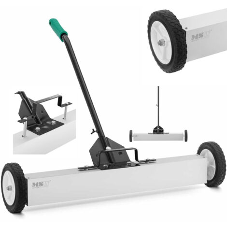 Escoba barredora magnética para recoger limas de uñas con ruedas, 75 cm de ancho