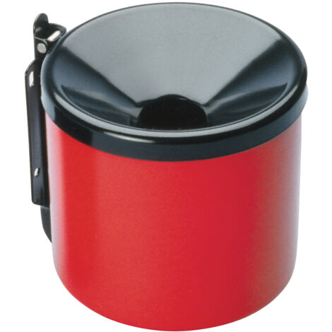 Cenicero de pared autoextinguible para interior y exterior, color rojo, diámetro 15 centímetros