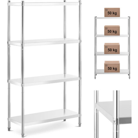 Metall-Gastronomie-Lagerregal bis 200 kg 100 x 40 x 180 cm