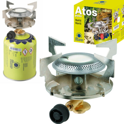 Hornillo de gas para camping con cartuchos de gas con rosca de 7/16" ATOS 1,8kW (1/4)