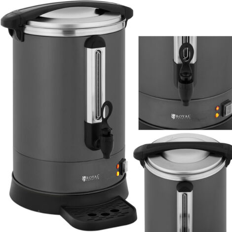 Cafetera tetera con grifo y bandeja antigoteo 14 l 1400 W gris