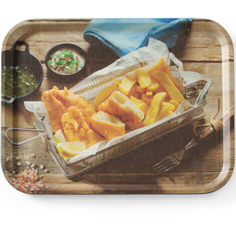 Bandeja antideslizante para servir deliciosas patatas fritas de pescado 330 x 430 mm - Hendi 508022 (1/2)