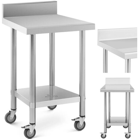 Mesa de trabajo con ruedas con canto 2 niveles 60x60 cm ACERO hasta 120 kg (1/5)