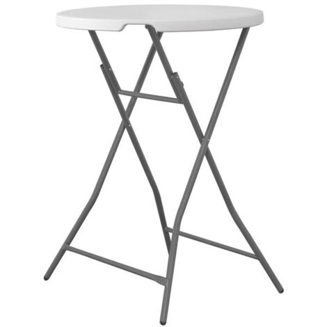 Mesa de bar para catering plegable blanca redonda de diámetro. De 80 cm a 80 kg - Hendi 810958