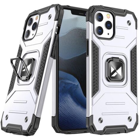 Funda blindada para iPhone 14 Pro con soporte magnético Ring Armor plata (1/5)