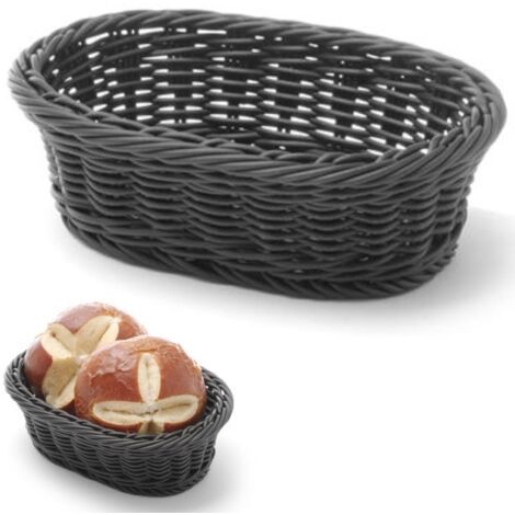 Cesta de pan ovalada de polipropileno, negra, 190 x 120 x 60 mm - Hendi 426777