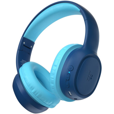 Auriculares inalámbricos Bluetooth KH02 para niños, seguros y con control de volumen, color azul (1/5)