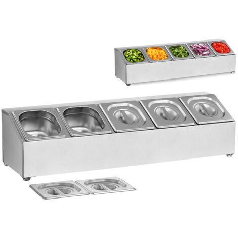 Expositor para contenedores de catering 5 x GN1/6 + 5 x Contenedores (1/5)