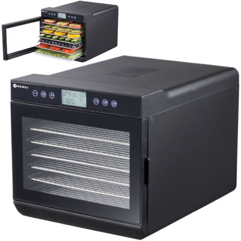 Secador de alimentos para verduras, frutas, setas, hierbas, pescado, 7 rejillas, 500 W, 230 V - Hendi 229064