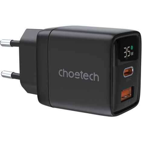CARGADOR USB PARED COOLBOX GAN 35W USB-C/USB-A QC3.0 NEGRO - miniatura 4